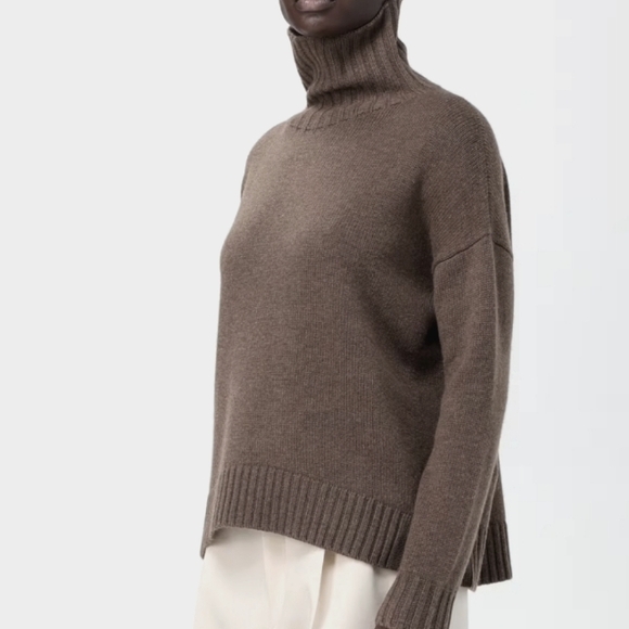 Pomandere Mock Neck Alpaca Cashmere Sweater Taupe 40EU - Picture 1 of 12